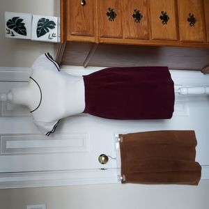 Lands End 2 Vintage Wide Wale Corduroy Skirts